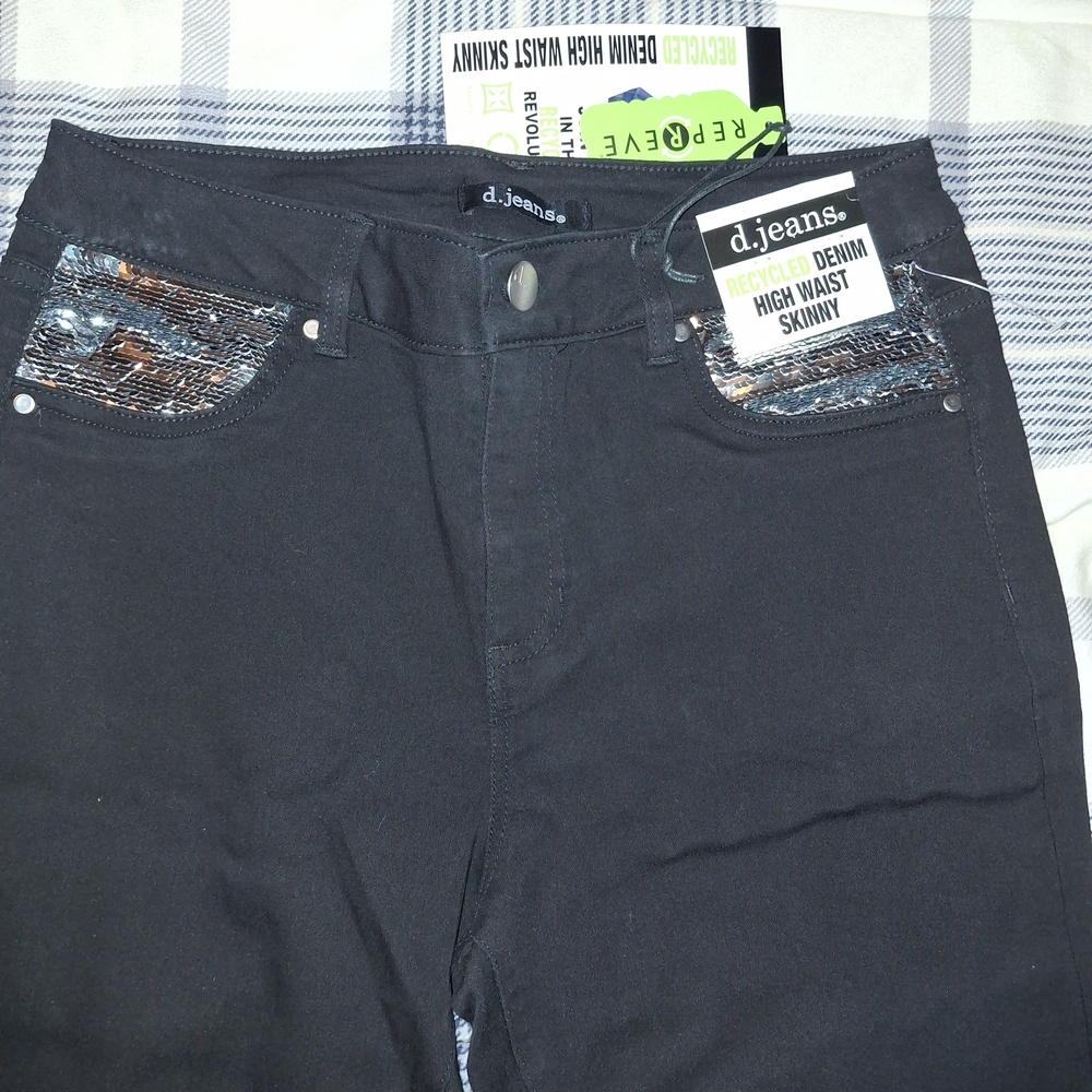 D. Jeans Women's High Waist Black Denim Pants